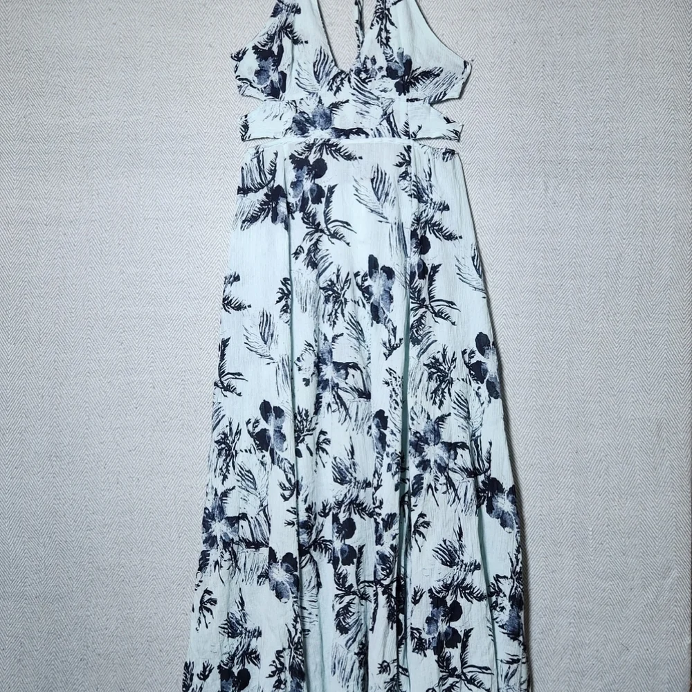 Free People Strappy Cutout Sun Dress Elegant Floral Halter Size Large - Picture 12 of 15